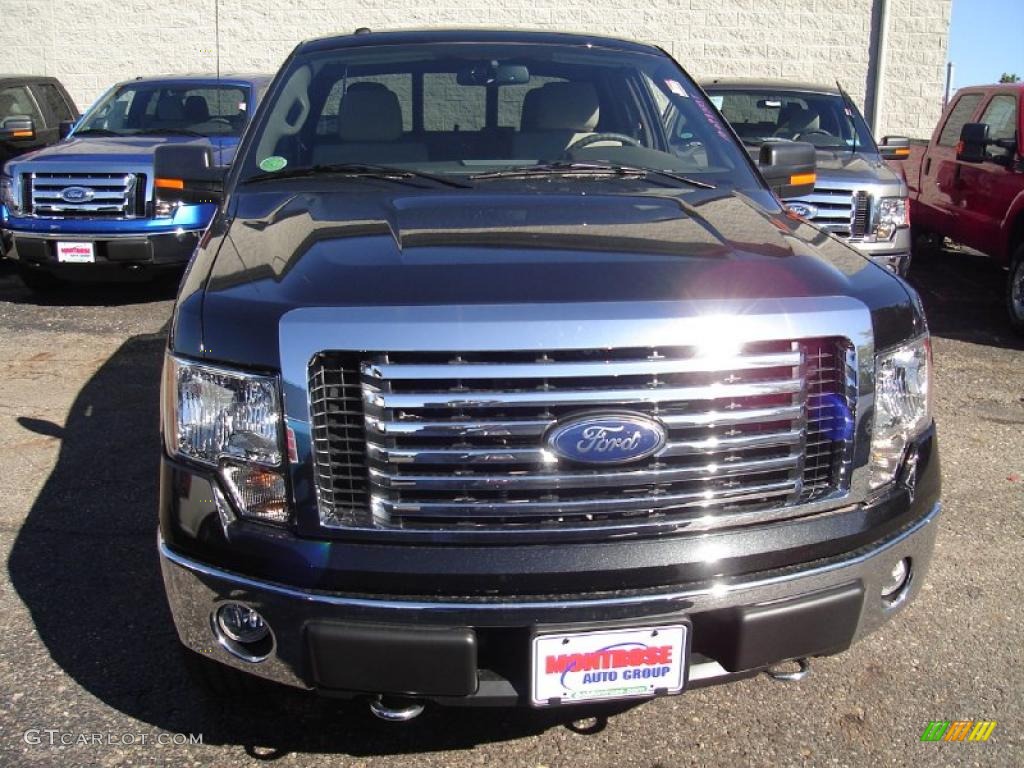 2010 F150 XLT SuperCab 4x4 - Tuxedo Black / Medium Stone photo #8