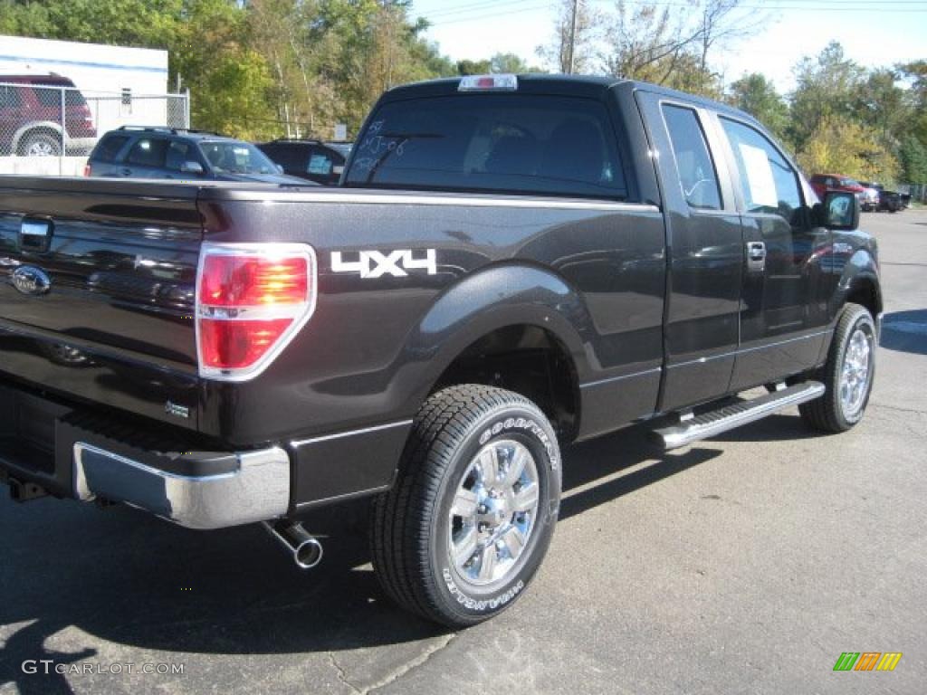 2010 F150 XLT SuperCab 4x4 - Tuxedo Black / Medium Stone photo #4