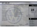 2011 Volkswagen Jetta SE Sedan Window Sticker