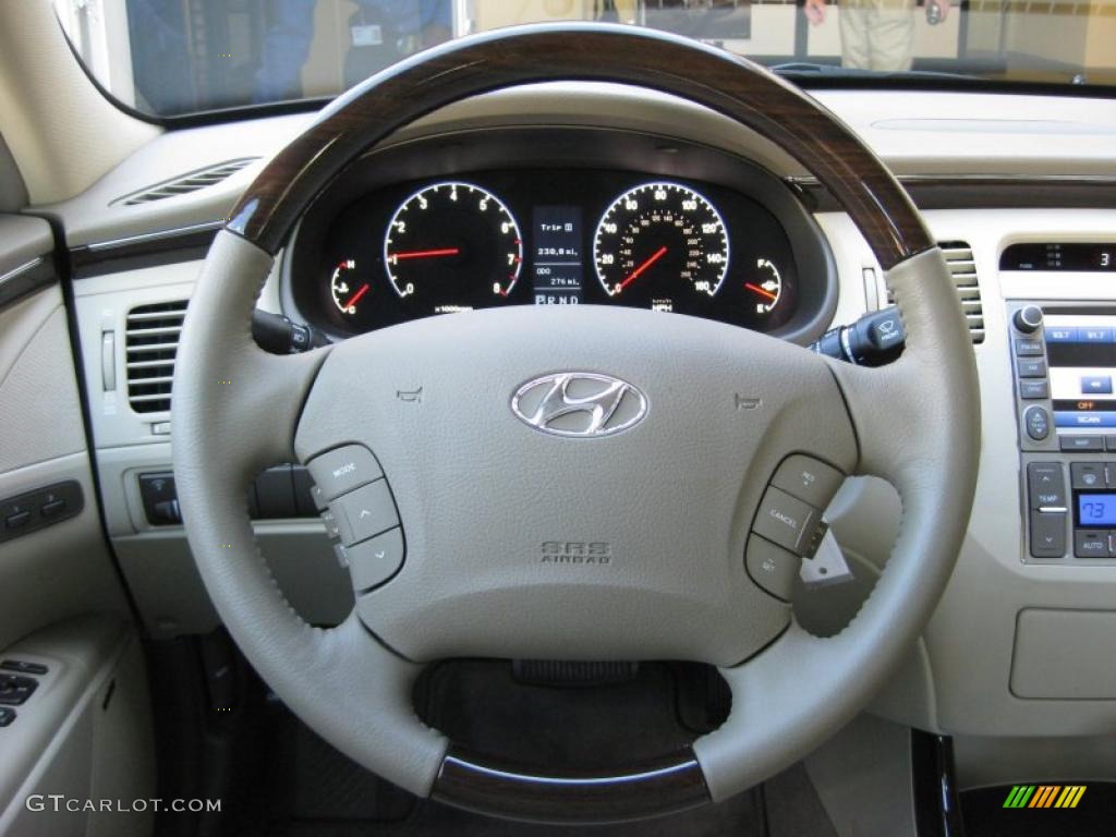 2011 Hyundai Azera Limited Beige Steering Wheel Photo #37778204