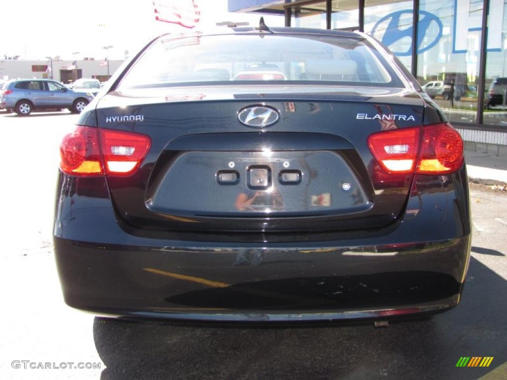 2009 Elantra GLS Sedan - Black Pearl / Beige photo #8