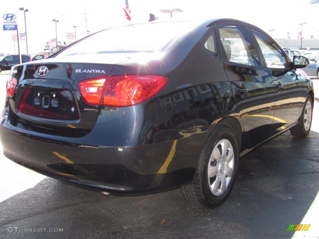 2009 Elantra GLS Sedan - Black Pearl / Beige photo #11