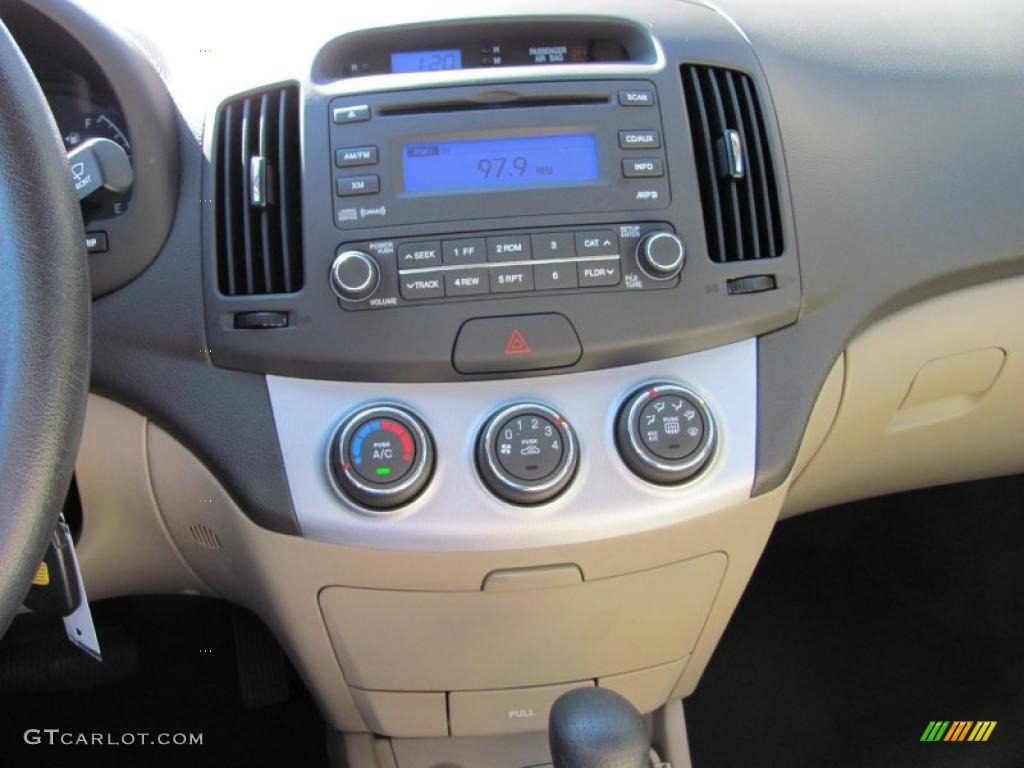 2009 Elantra GLS Sedan - Black Pearl / Beige photo #19