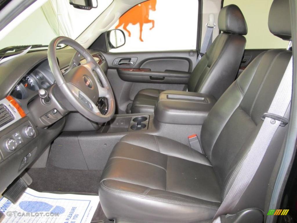 Ebony Interior 2009 GMC Sierra 1500 SLT Crew Cab 4x4 Photo #37788616