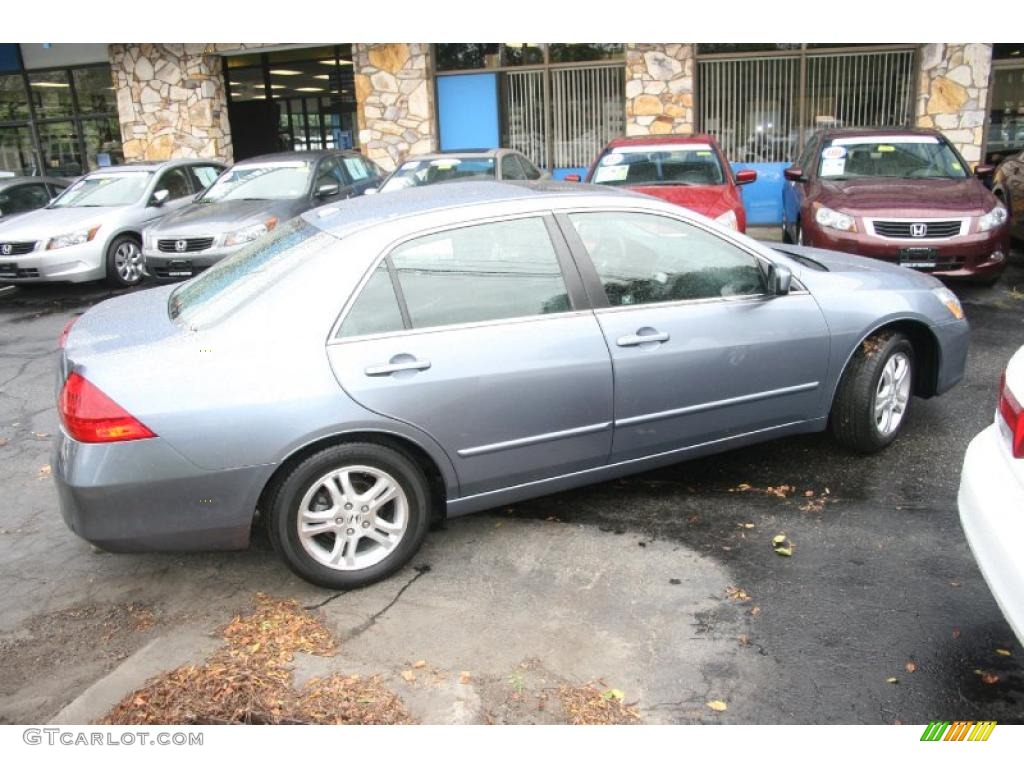 2007 Accord EX-L Sedan - Cool Blue Metallic / Gray photo #4