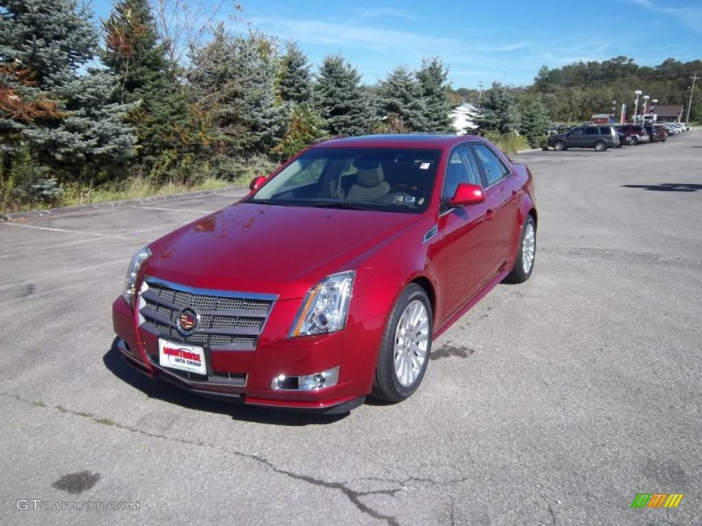 2010 CTS 4 3.6 AWD Sedan - Crystal Red Tintcoat / Cashmere/Cocoa photo #3