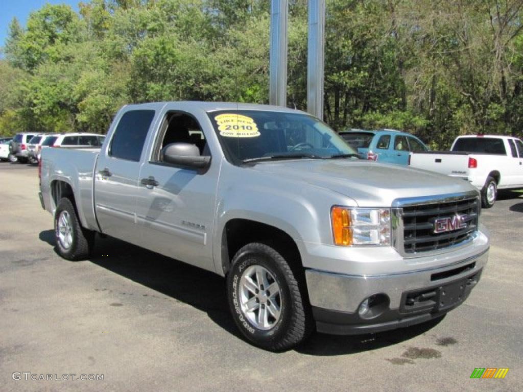 Pure Silver Metallic 2010 GMC Sierra 1500 SLE Crew Cab Exterior Photo #37795980