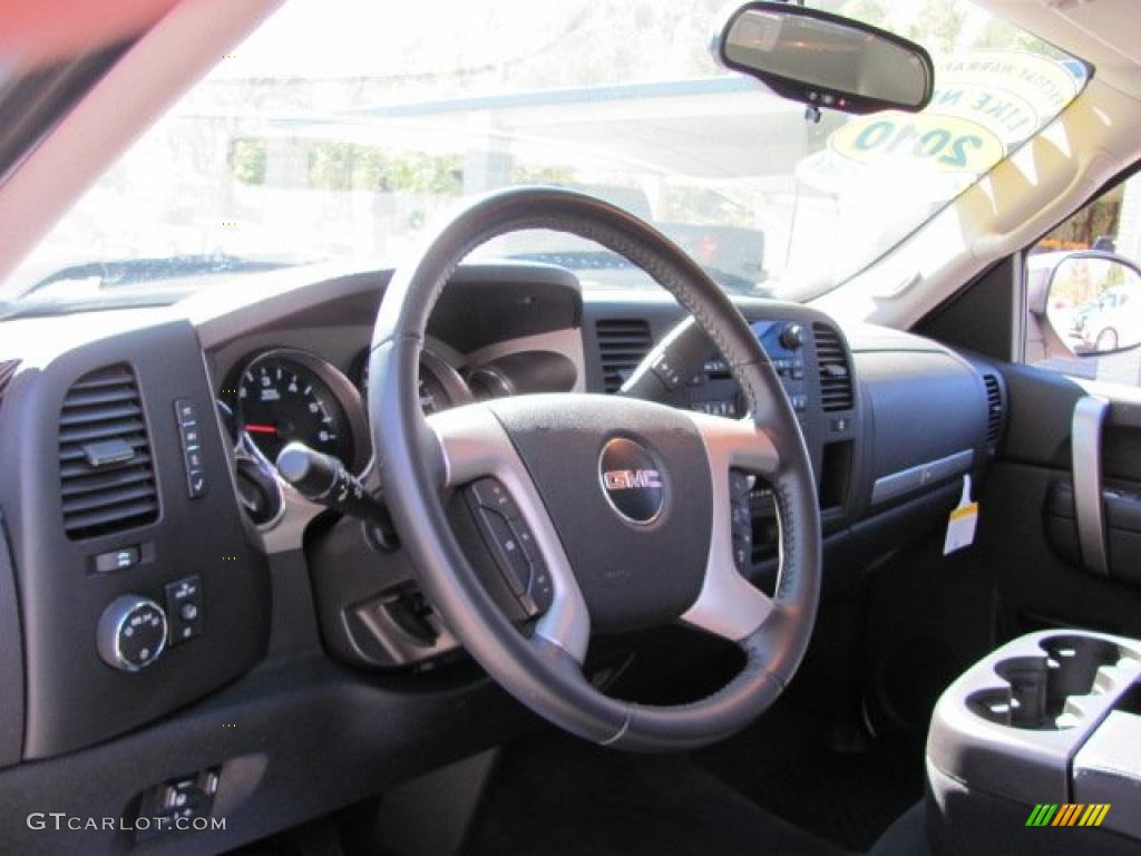 2010 Sierra 1500 SLE Crew Cab - Pure Silver Metallic / Ebony photo #6