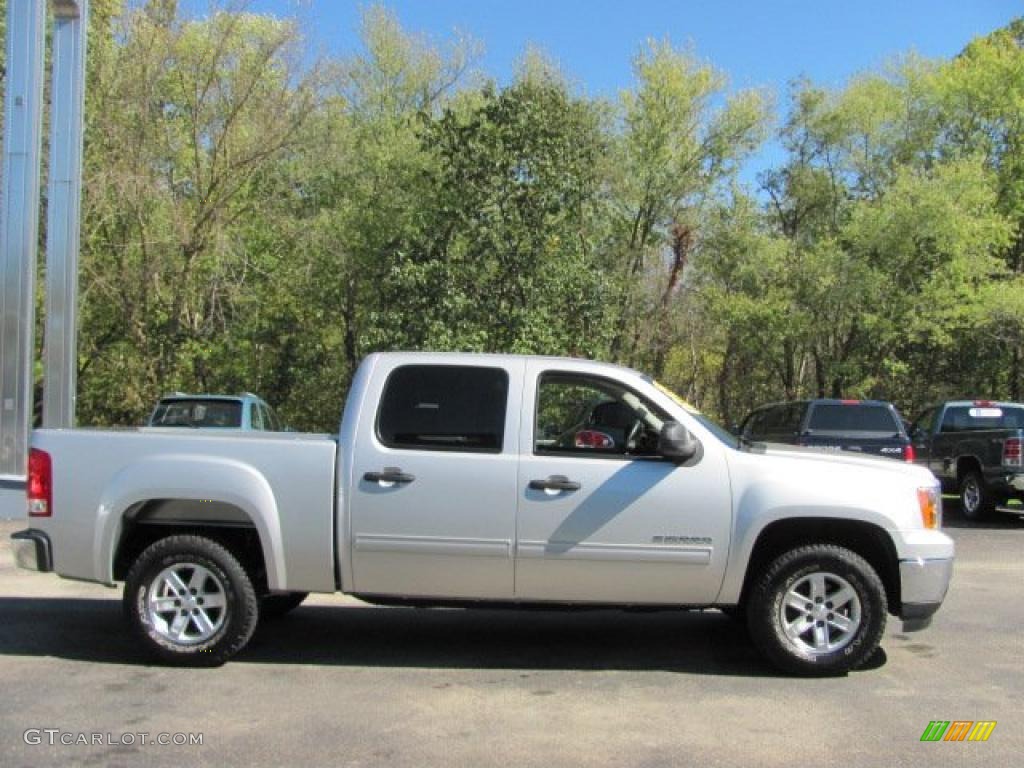 2010 Sierra 1500 SLE Crew Cab - Pure Silver Metallic / Ebony photo #11