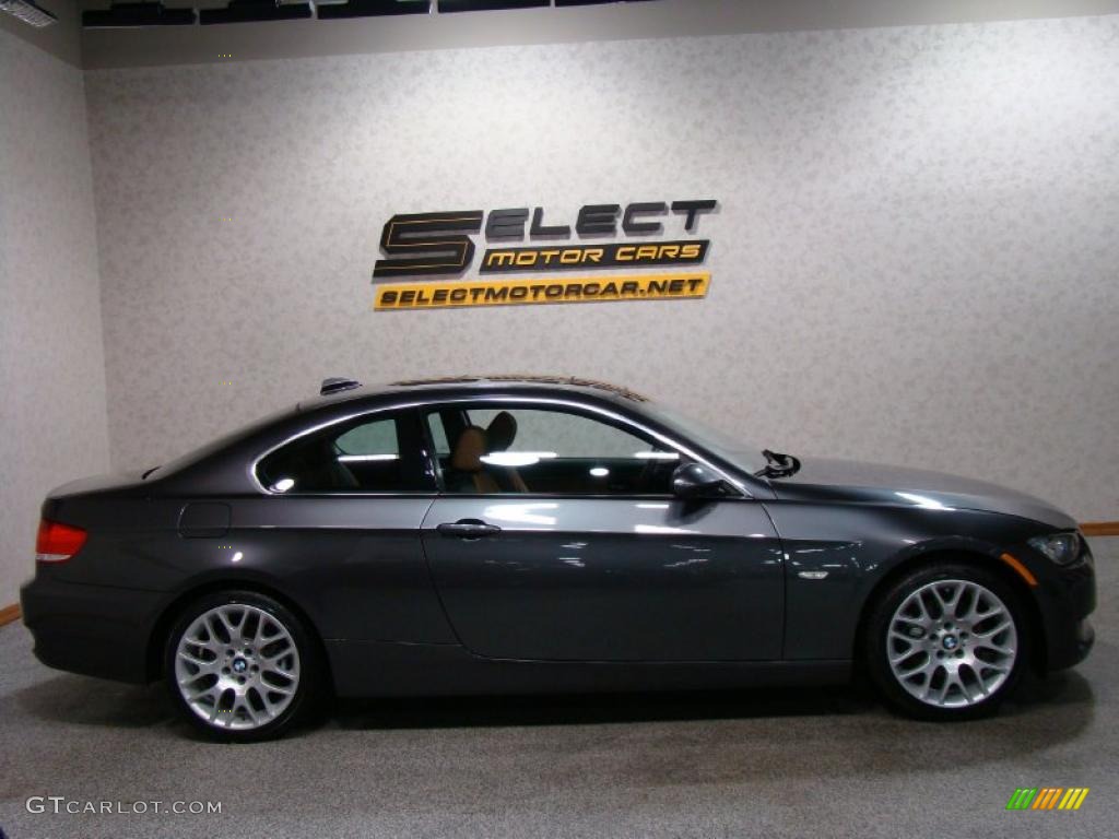 2008 3 Series 328xi Coupe - Sparkling Graphite Metallic / Saddle Brown/Black photo #4