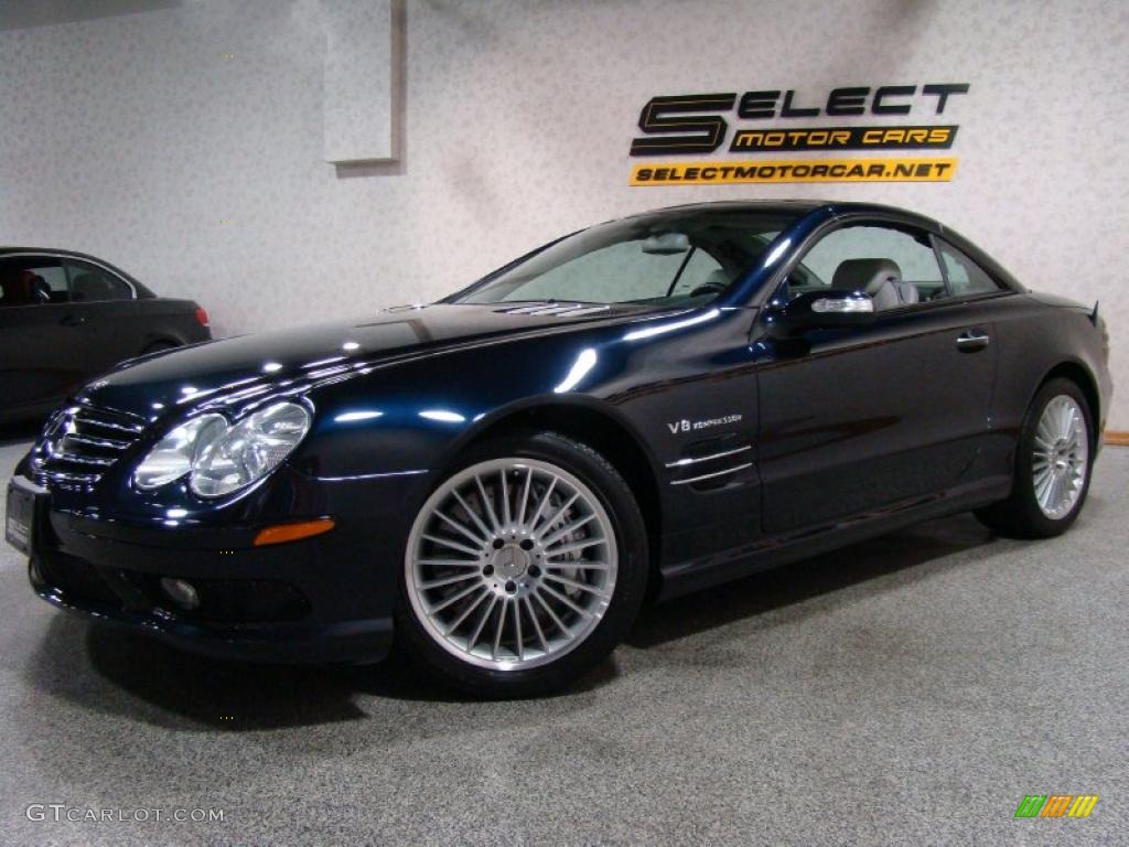 2005 SL 55 AMG Roadster - Capri Blue Metallic / Ash photo #1