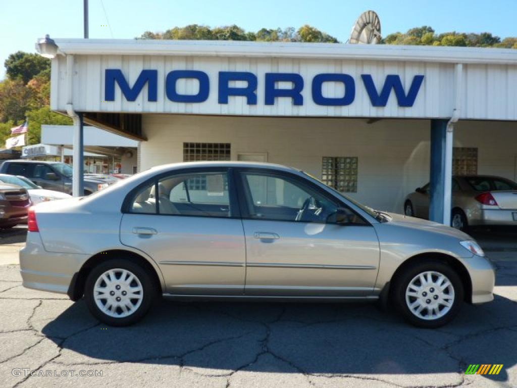 2005 Civic LX Sedan - Shoreline Mist Metallic / Ivory photo #1