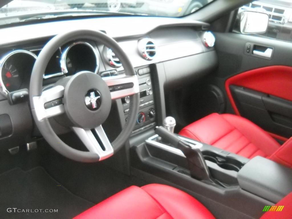 Black Red Interior 2008 Ford Mustang Gt Premium Coupe Photo