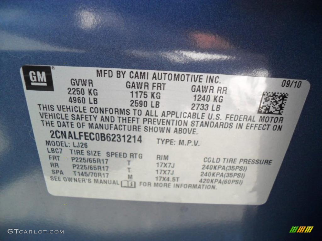 2011 Equinox LTZ - Twilight Blue Metallic / Jet Black photo #6