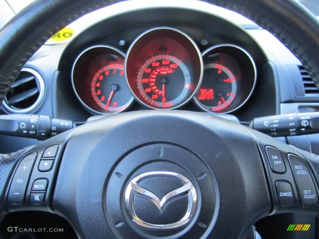 2004 MAZDA3 s Hatchback - Titanium Gray Metallic / Black/Red photo #22