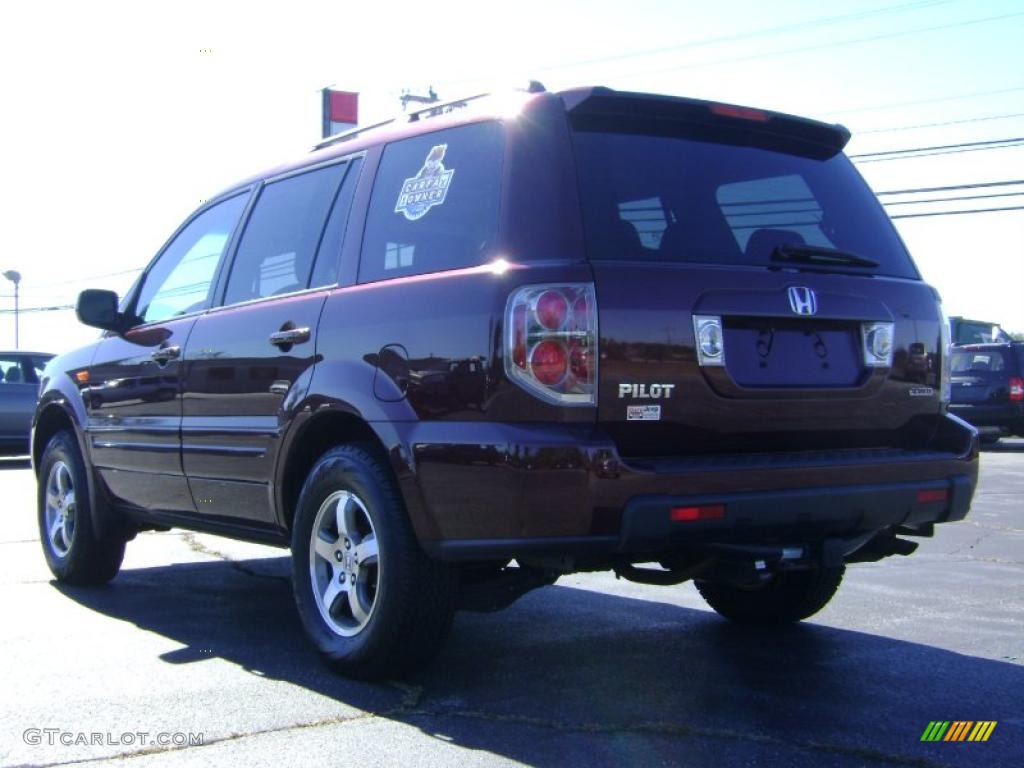 2007 Pilot EX-L 4WD - Dark Cherry Pearl / Gray photo #5