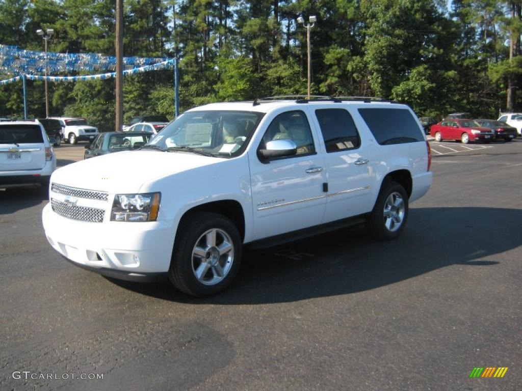 2011 Suburban LTZ - Summit White / Light Cashmere/Dark Cashmere photo #1