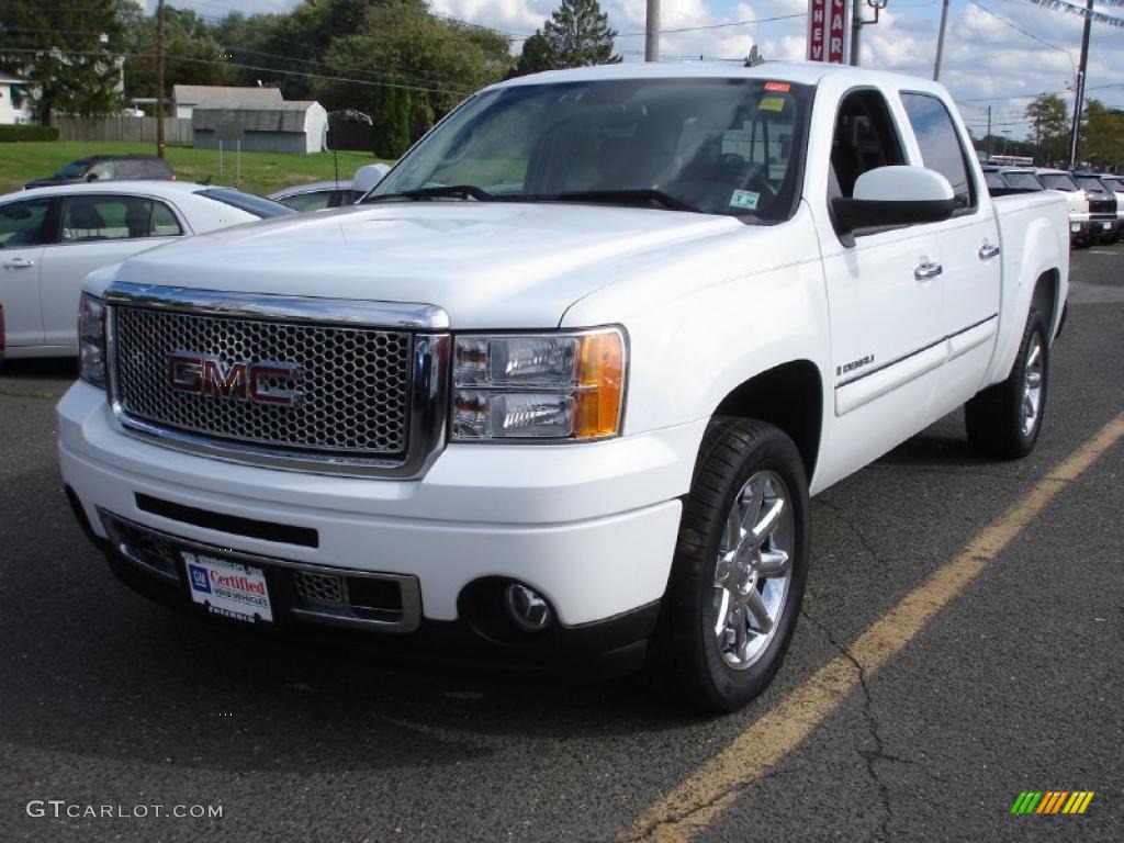 2008 Sierra 1500 Denali Crew Cab AWD - Polar White / Ebony photo #1