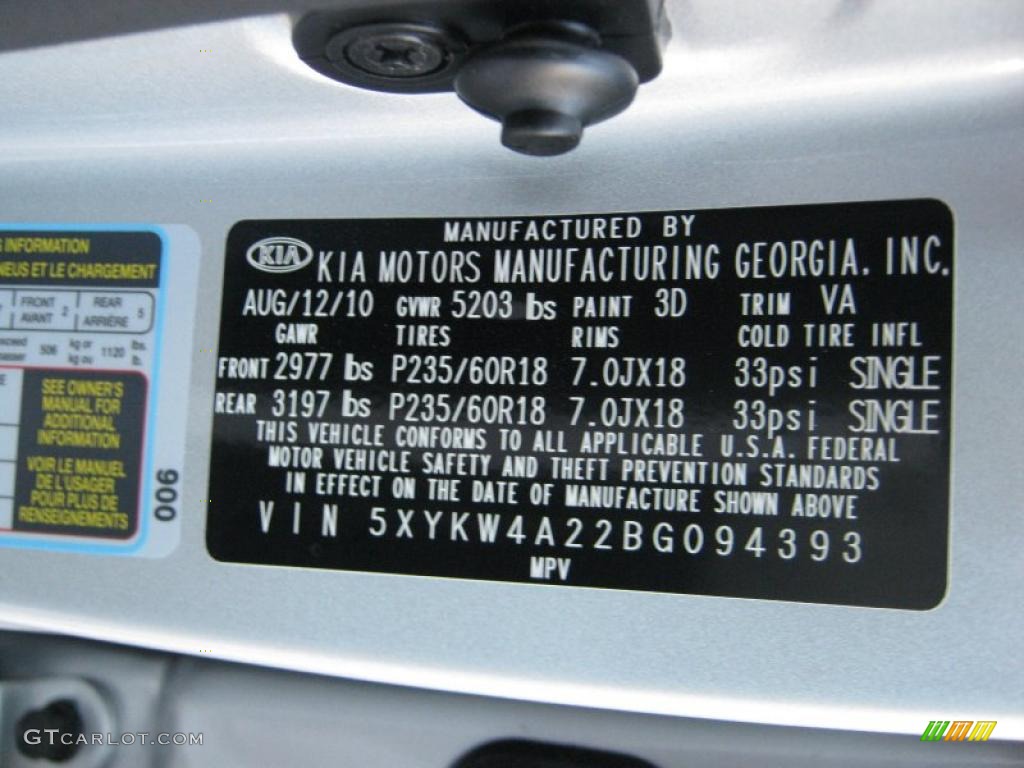 2011 Sorento SX V6 - Bright Silver / Black photo #29