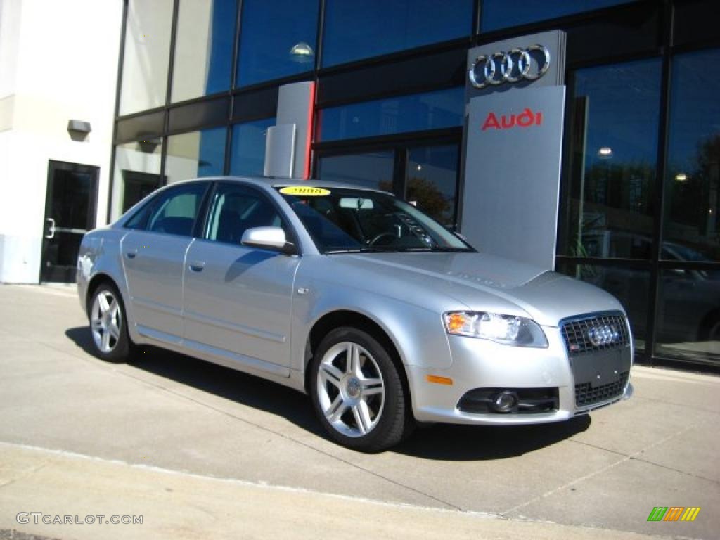 2008 A4 2.0T quattro Sedan - Light Silver Metallic / Black photo #1