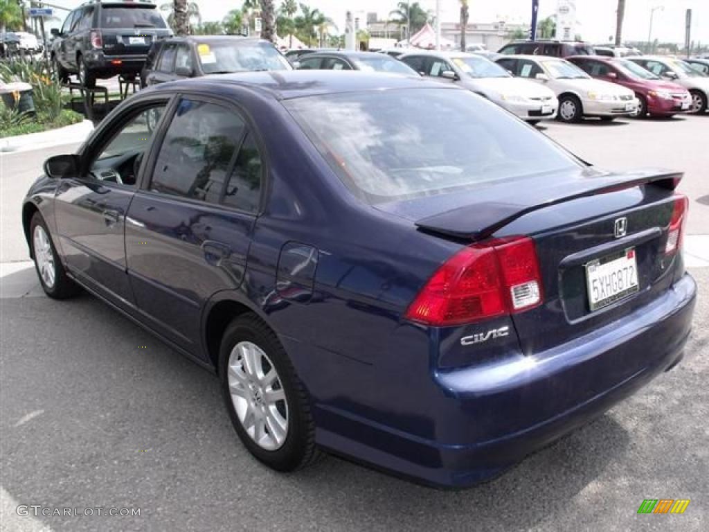 2004 Civic LX Sedan - Eternal Blue Pearl / Gray photo #5