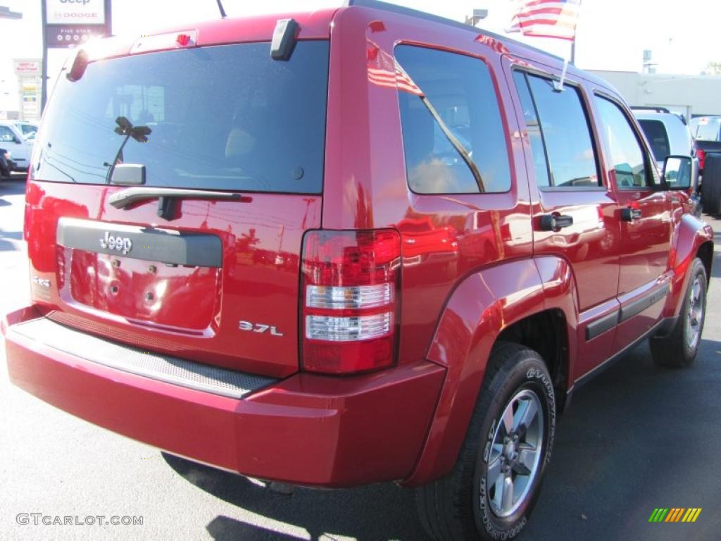 2008 Liberty Sport 4x4 - Inferno Red Crystal Pearl / Pastel Slate Gray photo #15