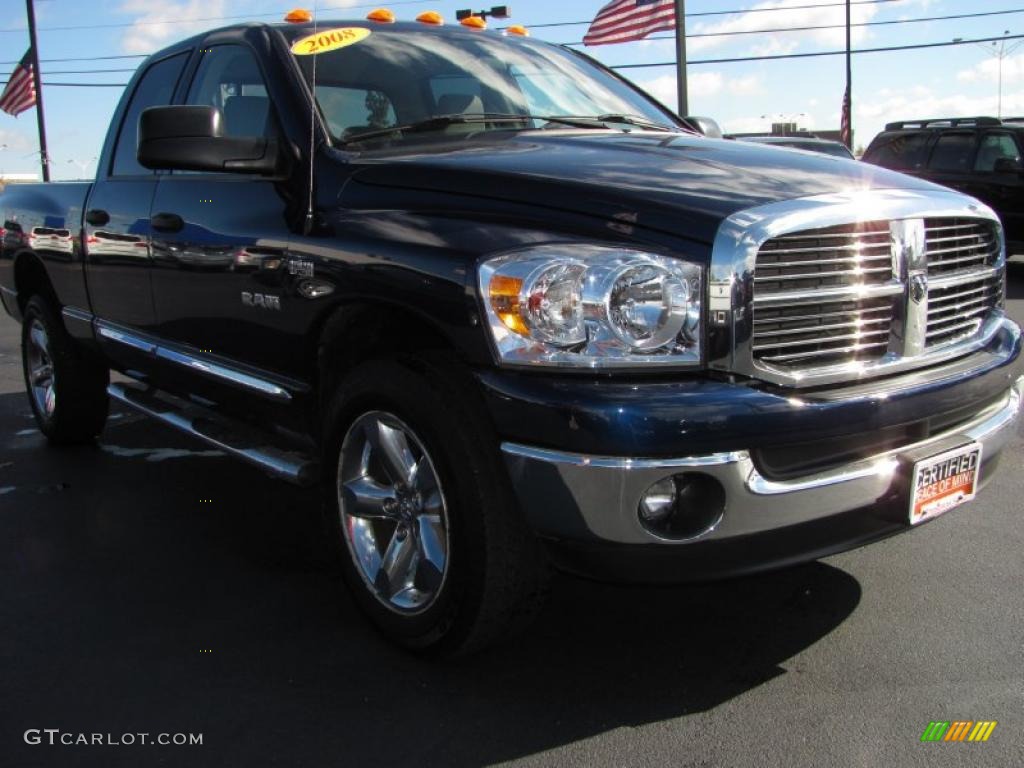 2008 Ram 1500 Big Horn Edition Quad Cab 4x4 - Patriot Blue Pearl / Medium Slate Gray photo #17