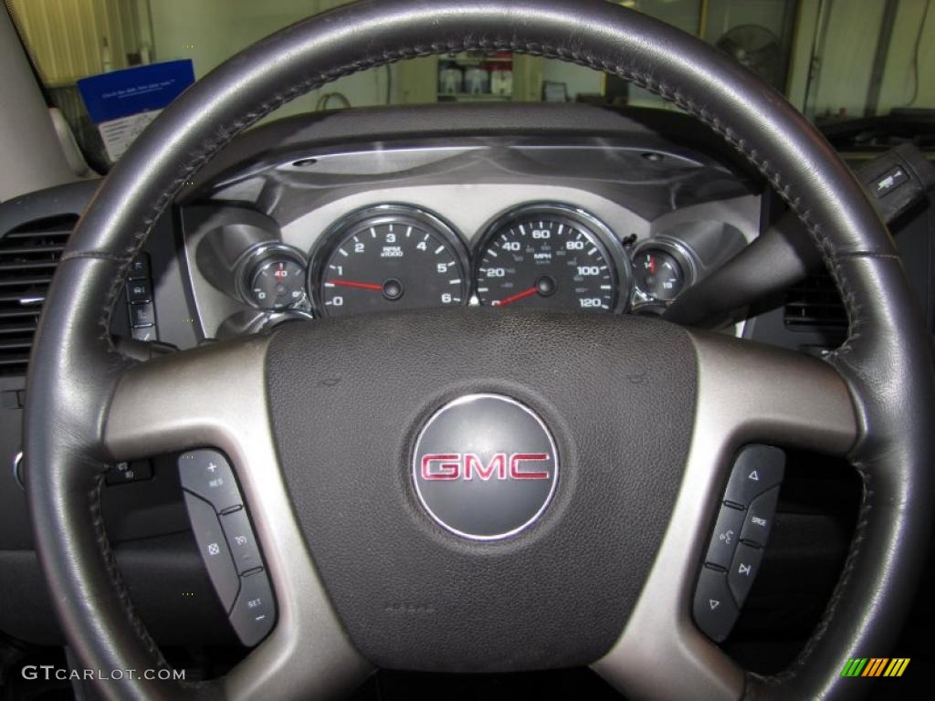 2007 GMC Sierra 1500 SLE Regular Cab Ebony Black Steering Wheel Photo #37830358
