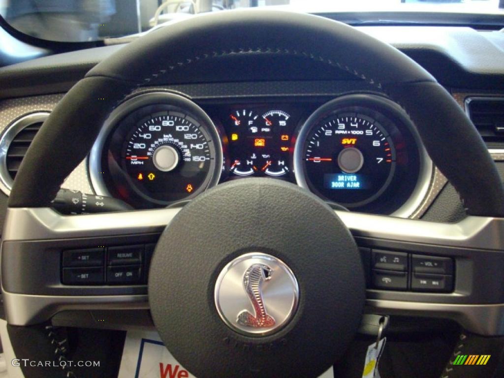 2011 Ford Mustang Shelby GT500 SVT Performance Package Coupe Charcoal Black/Black Steering Wheel Photo #37833422