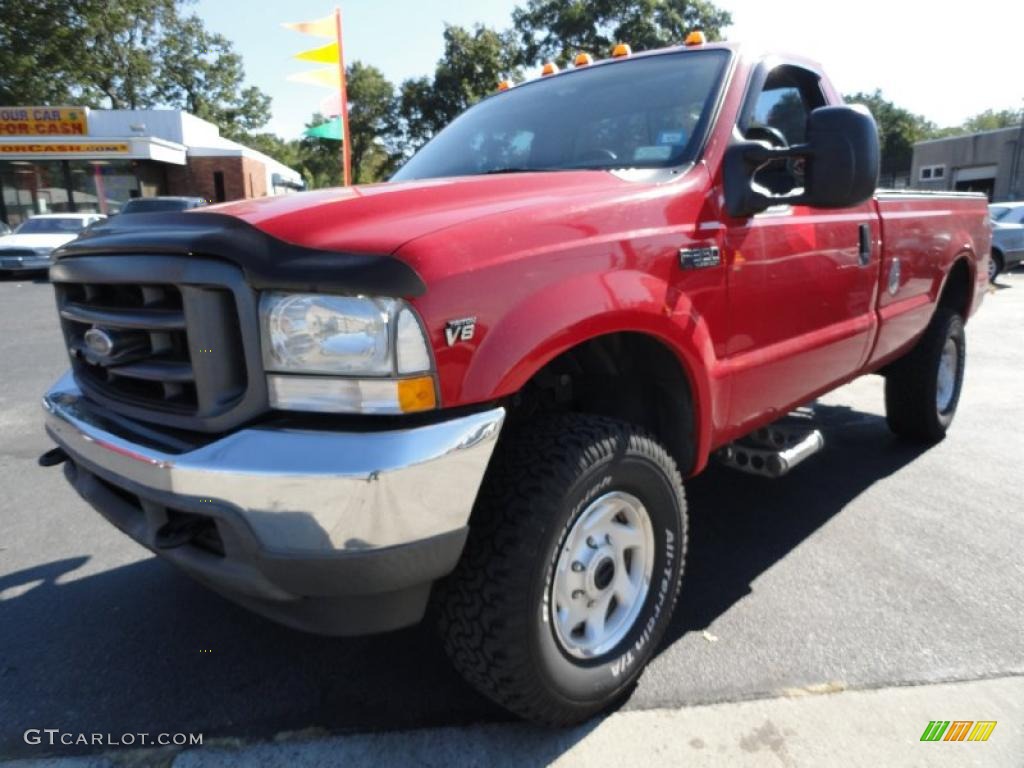 2002 F350 Super Duty XL Regular Cab 4x4 - Red / Medium Flint photo #1