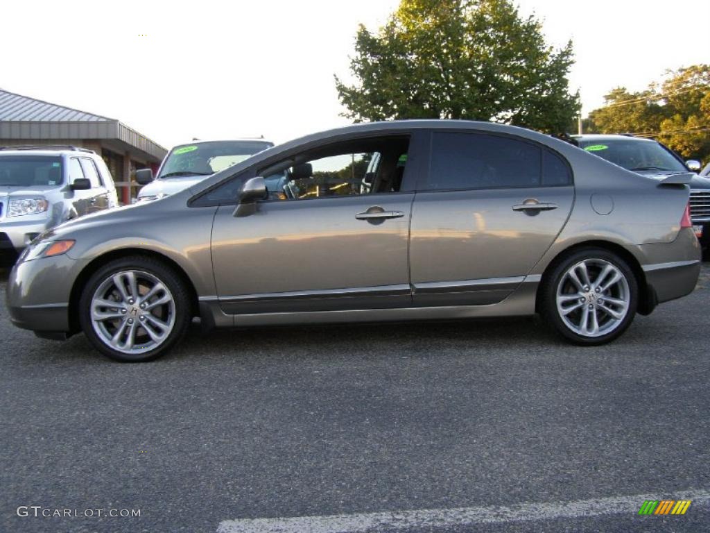 2007 Civic Si Sedan - Galaxy Gray Metallic / Black photo #4