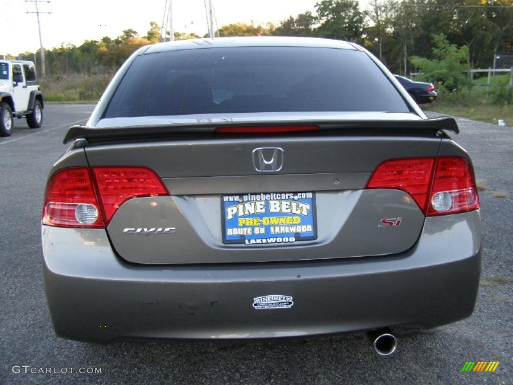 2007 Civic Si Sedan - Galaxy Gray Metallic / Black photo #6