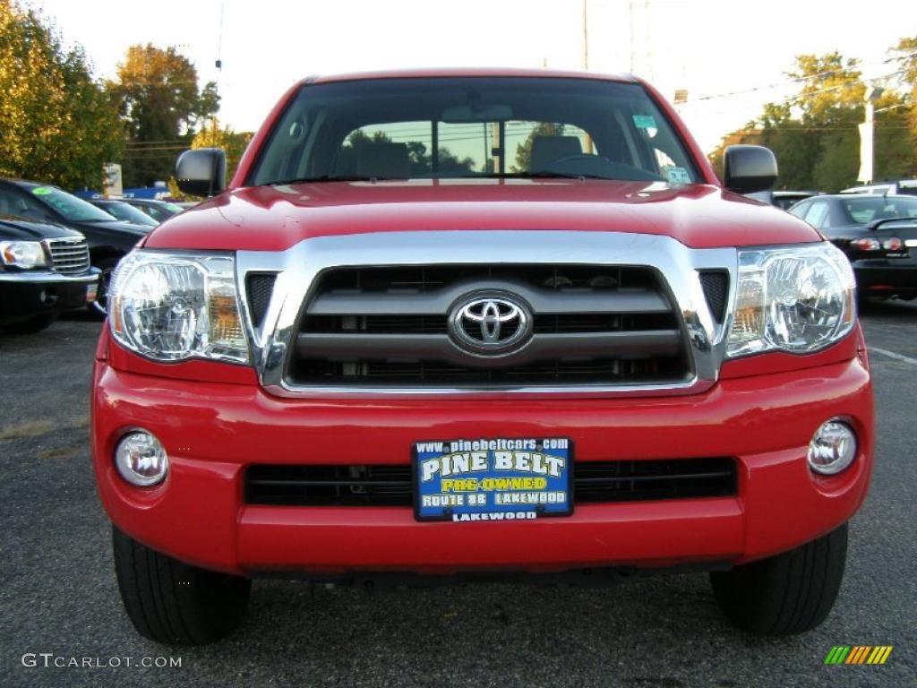 2007 Tacoma V6 PreRunner Access Cab - Impulse Red Pearl / Taupe photo #2