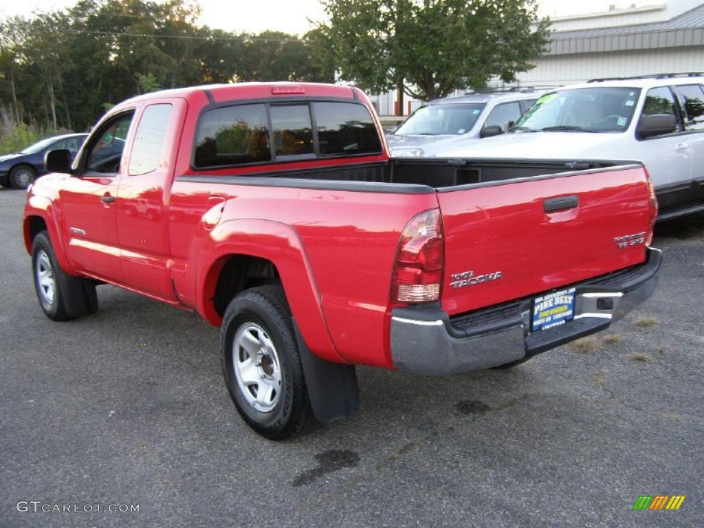 2007 Tacoma V6 PreRunner Access Cab - Impulse Red Pearl / Taupe photo #5