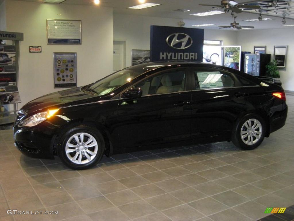 2011 Sonata GLS - Midnight Black / Camel photo #1