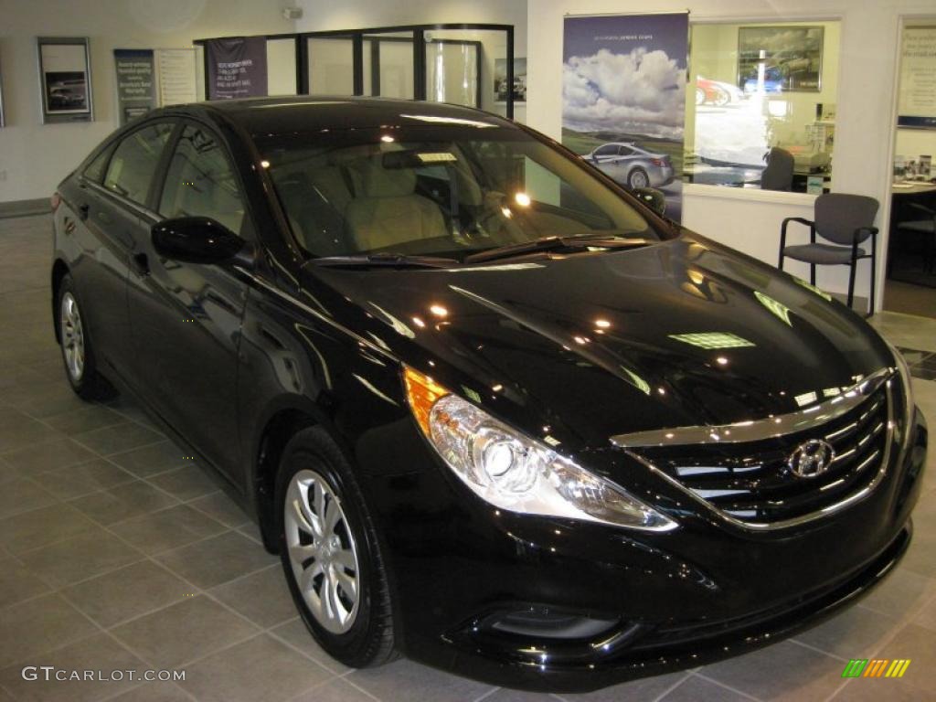 2011 Sonata GLS - Midnight Black / Camel photo #4