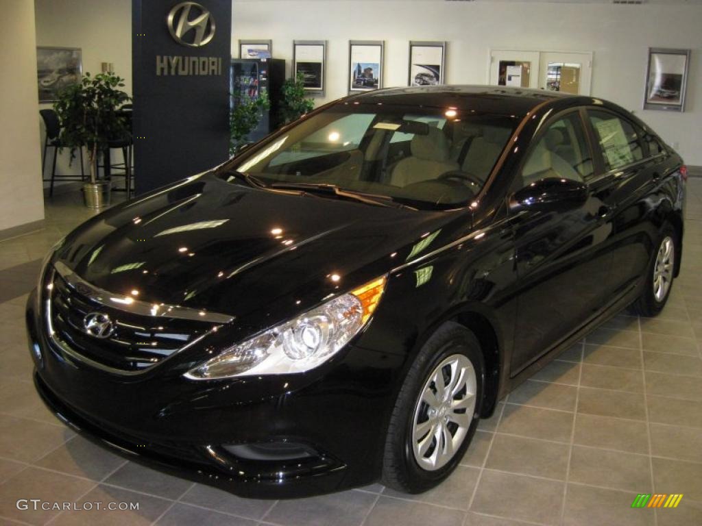 2011 Sonata GLS - Midnight Black / Camel photo #2