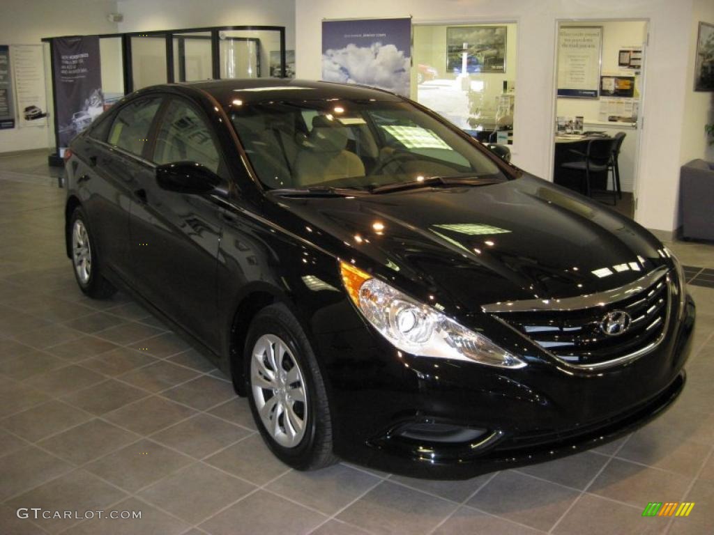 2011 Sonata GLS - Midnight Black / Camel photo #4