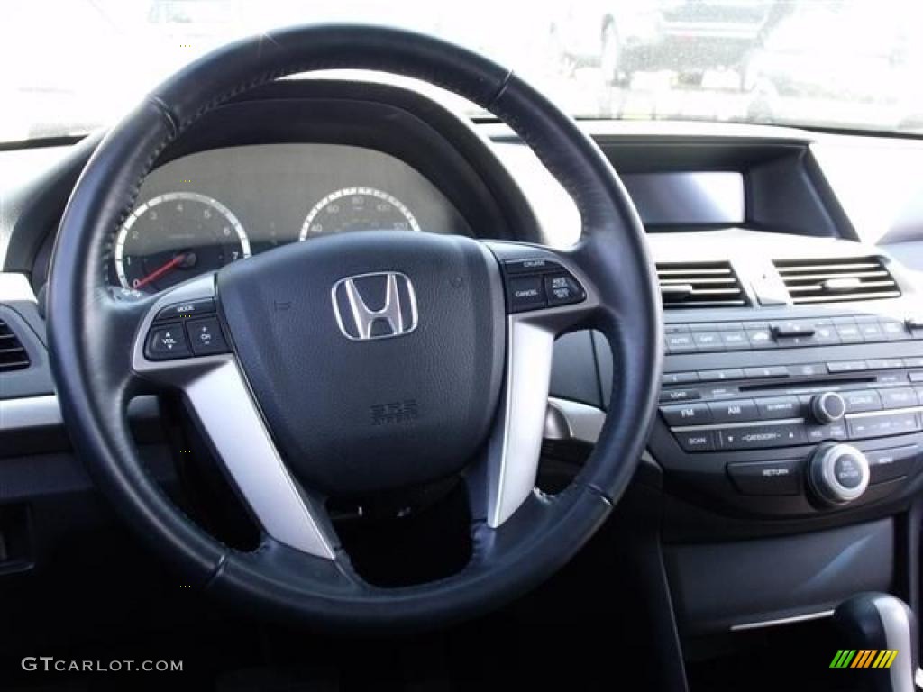 2008 Honda Accord EX-L Sedan Black Steering Wheel Photo #37845247