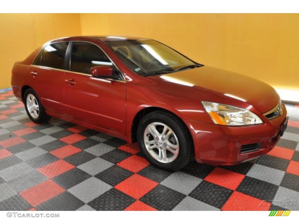 2007 Accord EX Sedan - Moroccan Red Pearl / Gray photo #1