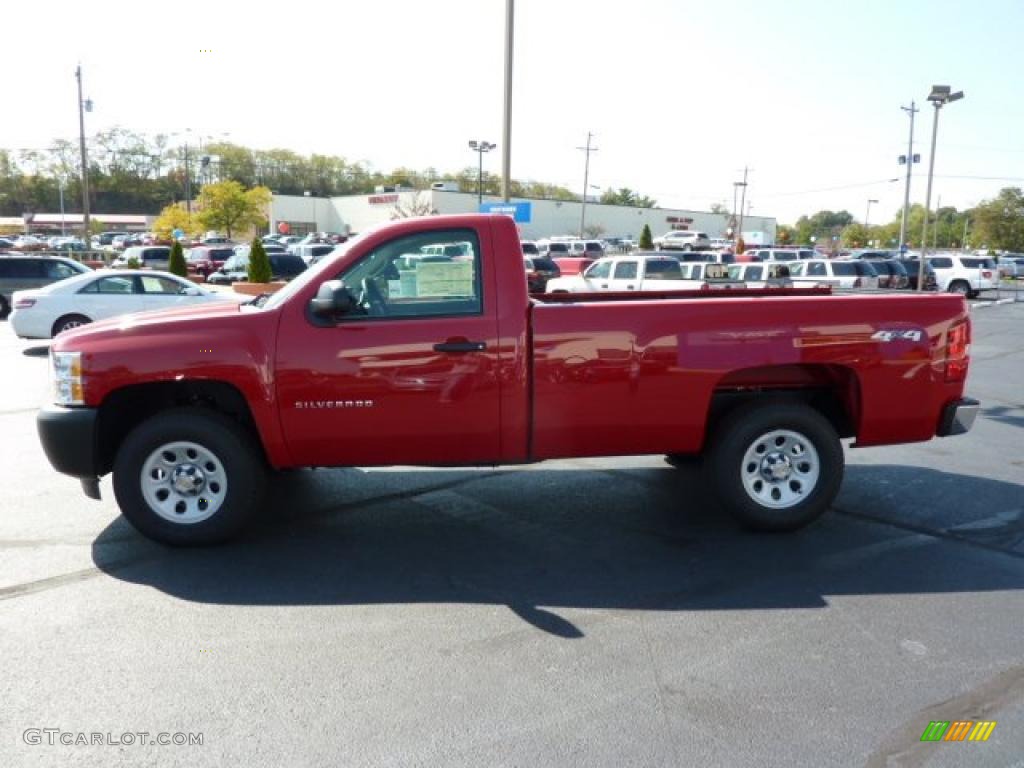 2011 Silverado 1500 Regular Cab 4x4 - Victory Red / Dark Titanium photo #4