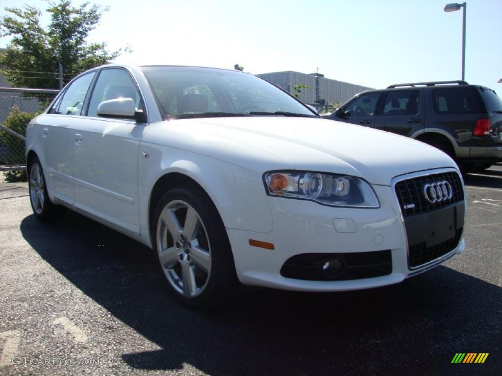 2008 A4 3.2 Quattro S-Line Sedan - Ibis White / Beige photo #5