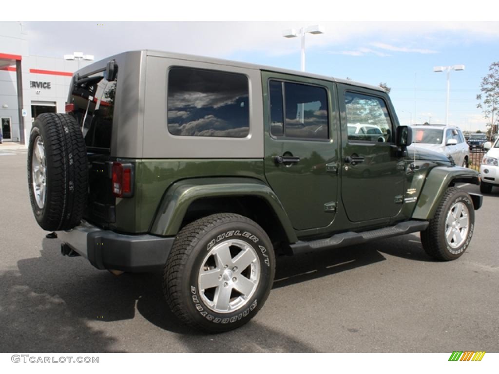 2009 Wrangler Unlimited Sahara 4x4 - Jeep Green Metallic / Dark Slate Gray/Medium Slate Gray photo #2