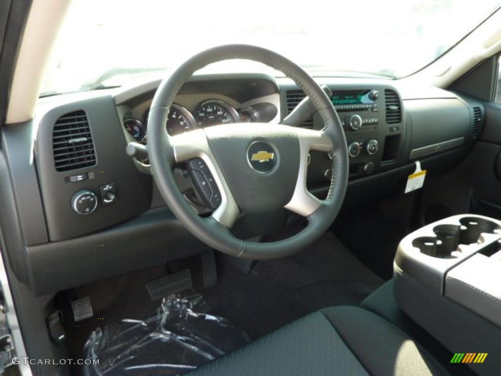 2011 Silverado 1500 LT Extended Cab 4x4 - Sheer Silver Metallic / Ebony photo #13