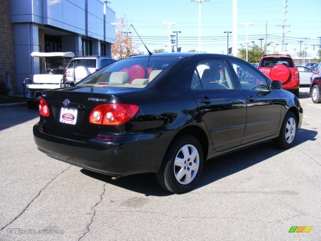 2008 Corolla LE - Black Sand Pearl / Beige photo #3