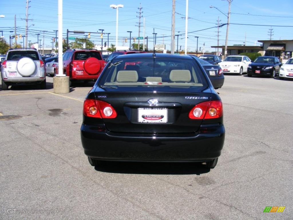 2008 Corolla LE - Black Sand Pearl / Beige photo #4