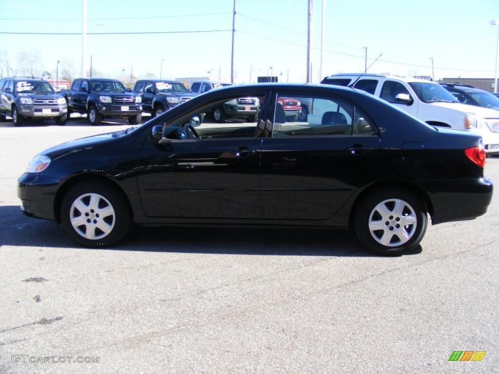 2008 Corolla LE - Black Sand Pearl / Beige photo #6