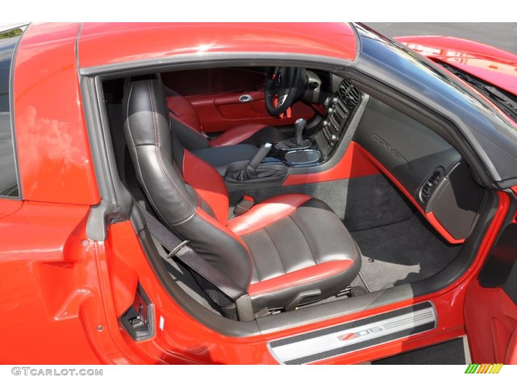 Ebony/Red Interior 2009 Chevrolet Corvette Z06 Photo #37856243