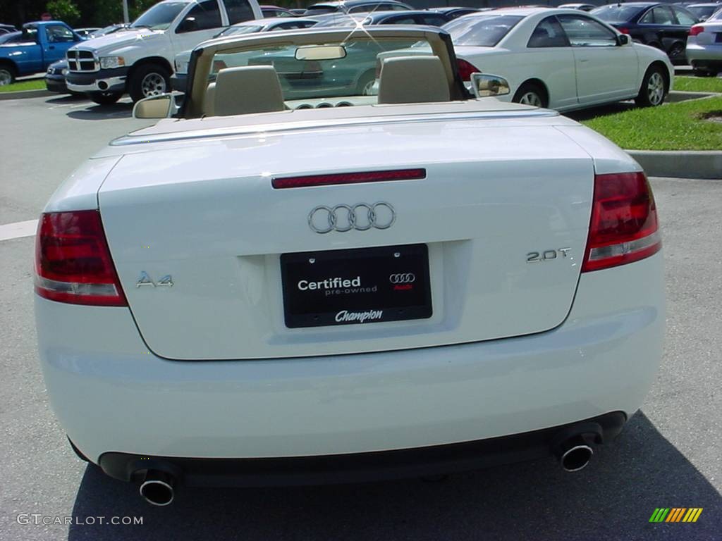 2008 A4 2.0T Cabriolet - Ibis White / Beige photo #4