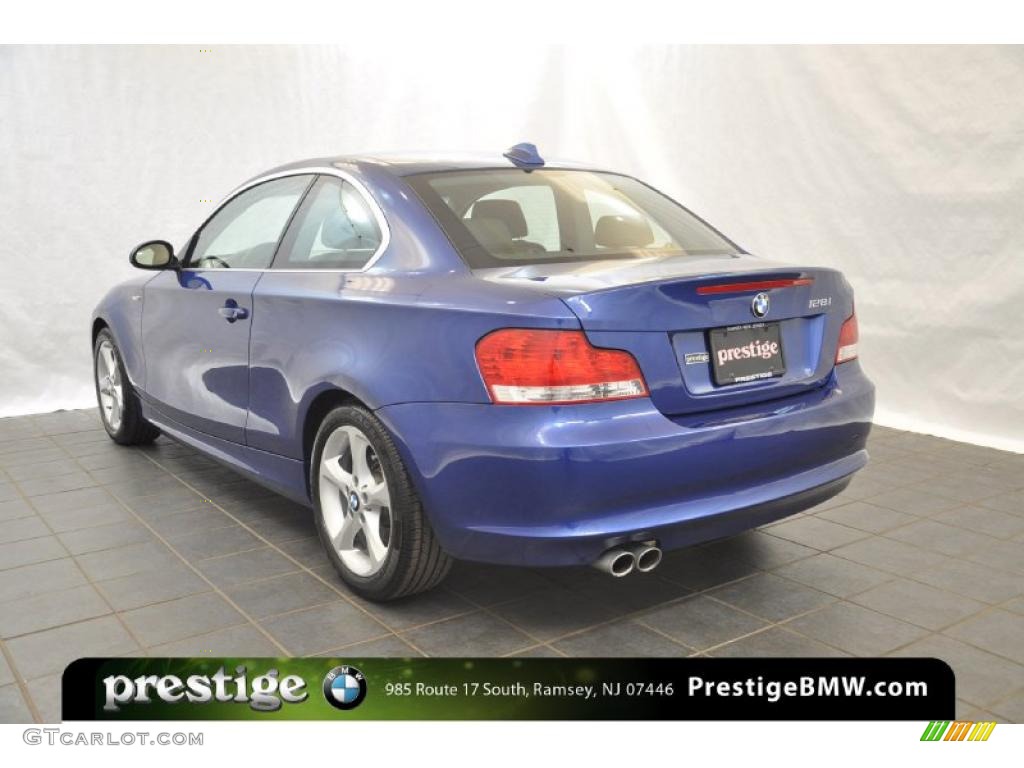 2009 1 Series 128i Coupe - Montego Blue Metallic / Black photo #4